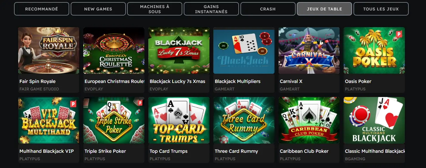 betzino casino jeux de table